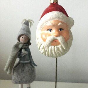 ✨NEW Authentic Christopher Radko Happy SANTA HEAD Cute Hand Blown Glass Ornament